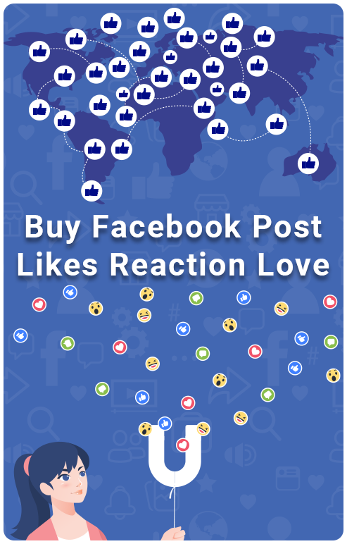buy Facebook post likes reaction love